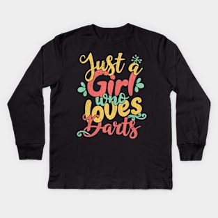 Just A Girl Who Loves Darts Gift design Kids Long Sleeve T-Shirt